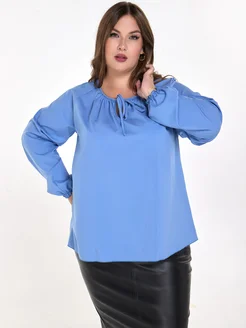 Блузка с длинным рукавом большие размеры Хорошава 128838660 купить за 865 ₽ в интернет‑магазине Wildberries