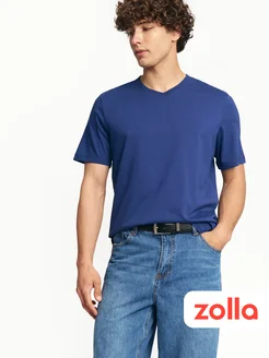 Мужская футболка из хлопка с вырезом Zolla 481520166 купить за 1 011 ₽ в интернет‑магазине Wildberries