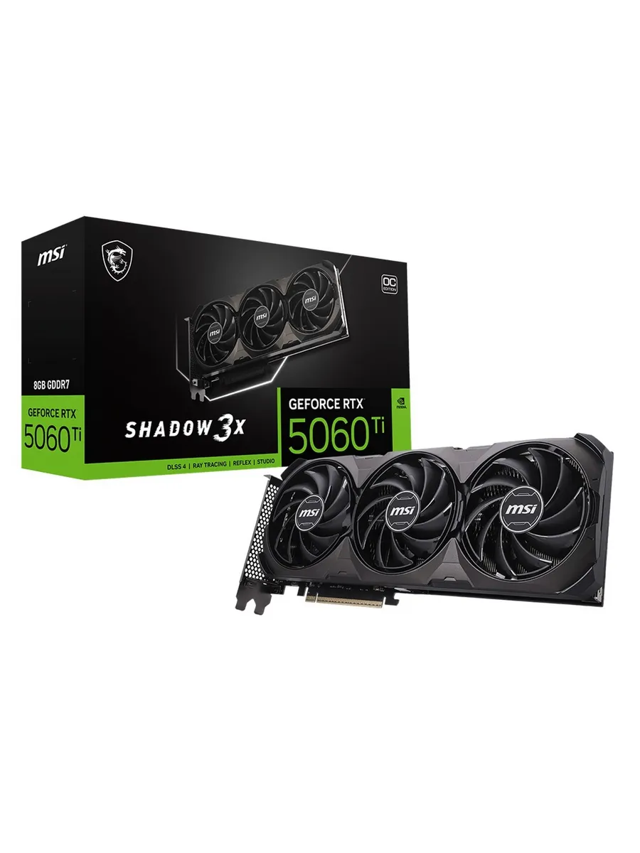 Видеокарта RTX 5060 Ti 8 ГБ RTL (RTX 5060 Ti 8G SHADOW 3X OC