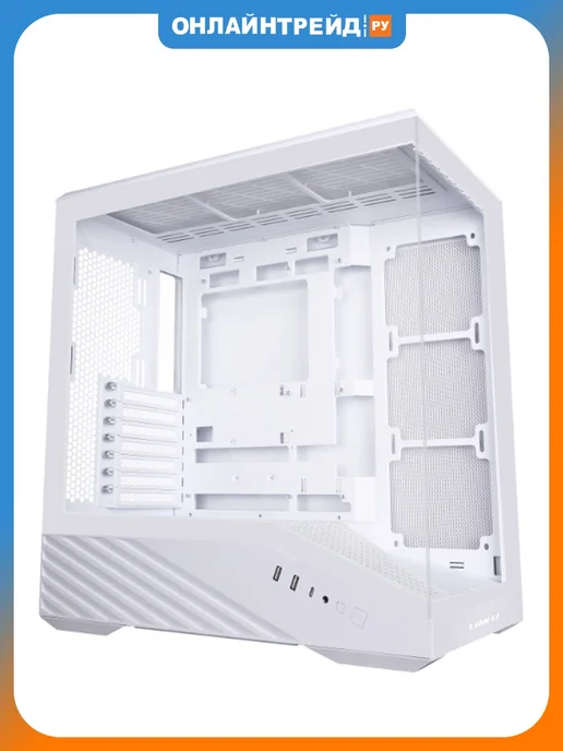 Lian Li Lian Li Vector V100 ATX Mid-Tower PC Case-Tempered Glass-White-V100W